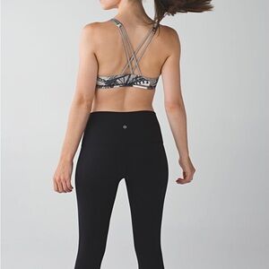 LULULEMON Free To Be Bra Exploded So Fly Butterfly Angel Wing Black